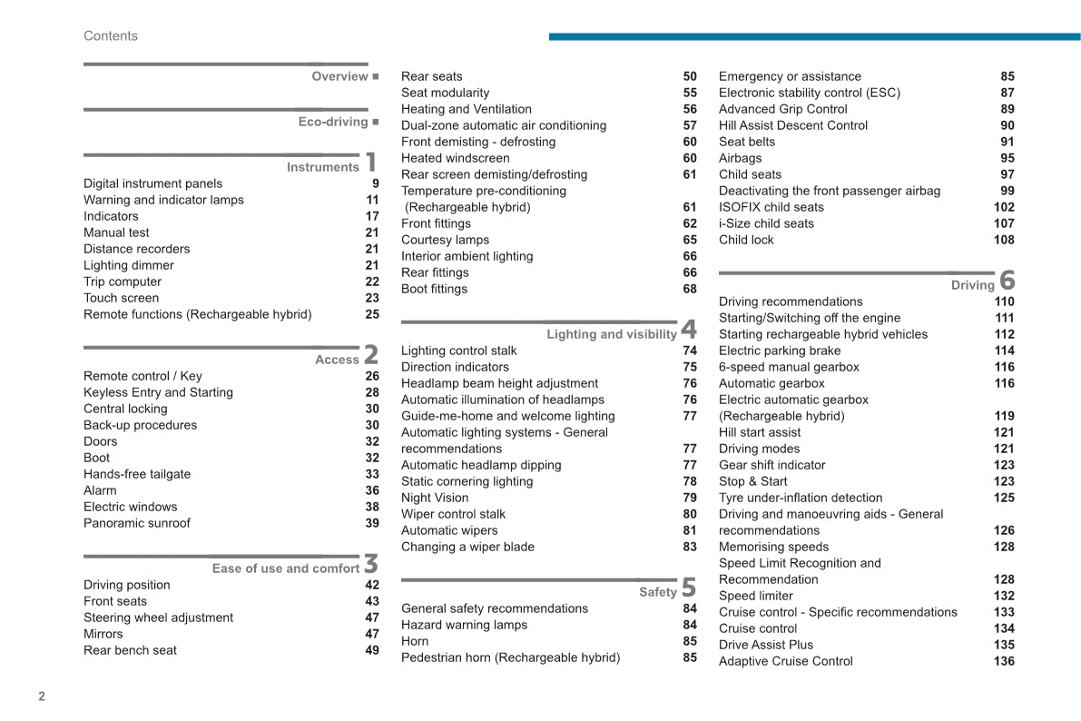 2020-2022 Peugeot 3008/5008/3008 Hybrid/3008 HYbrid4 Owner's Manual | English