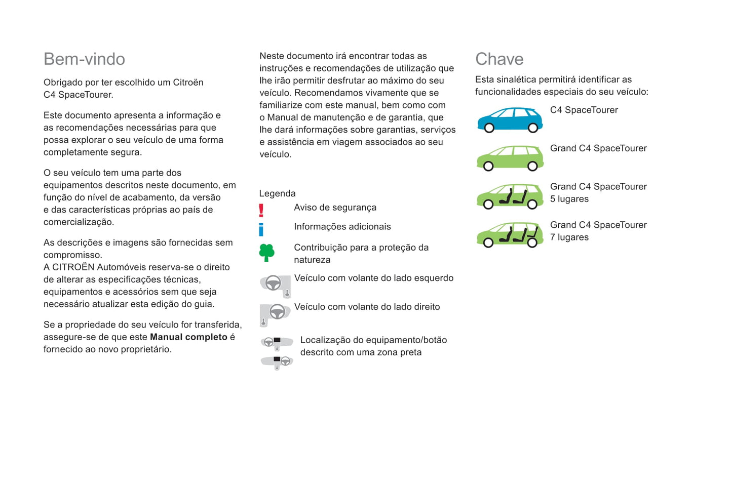 2018-2021 Citroën C4 SpaceTourer/Grand C4 SpaceTourer Owner's Manual | Portuguese