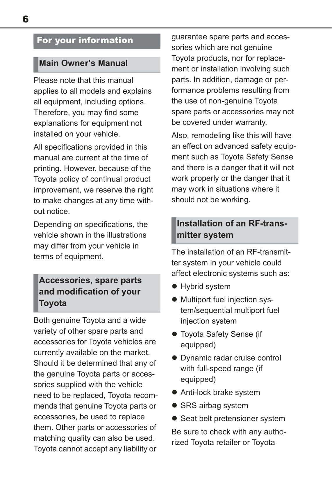 2021-2022 Toyota Yaris Cross Hybrid Owner's Manual | English