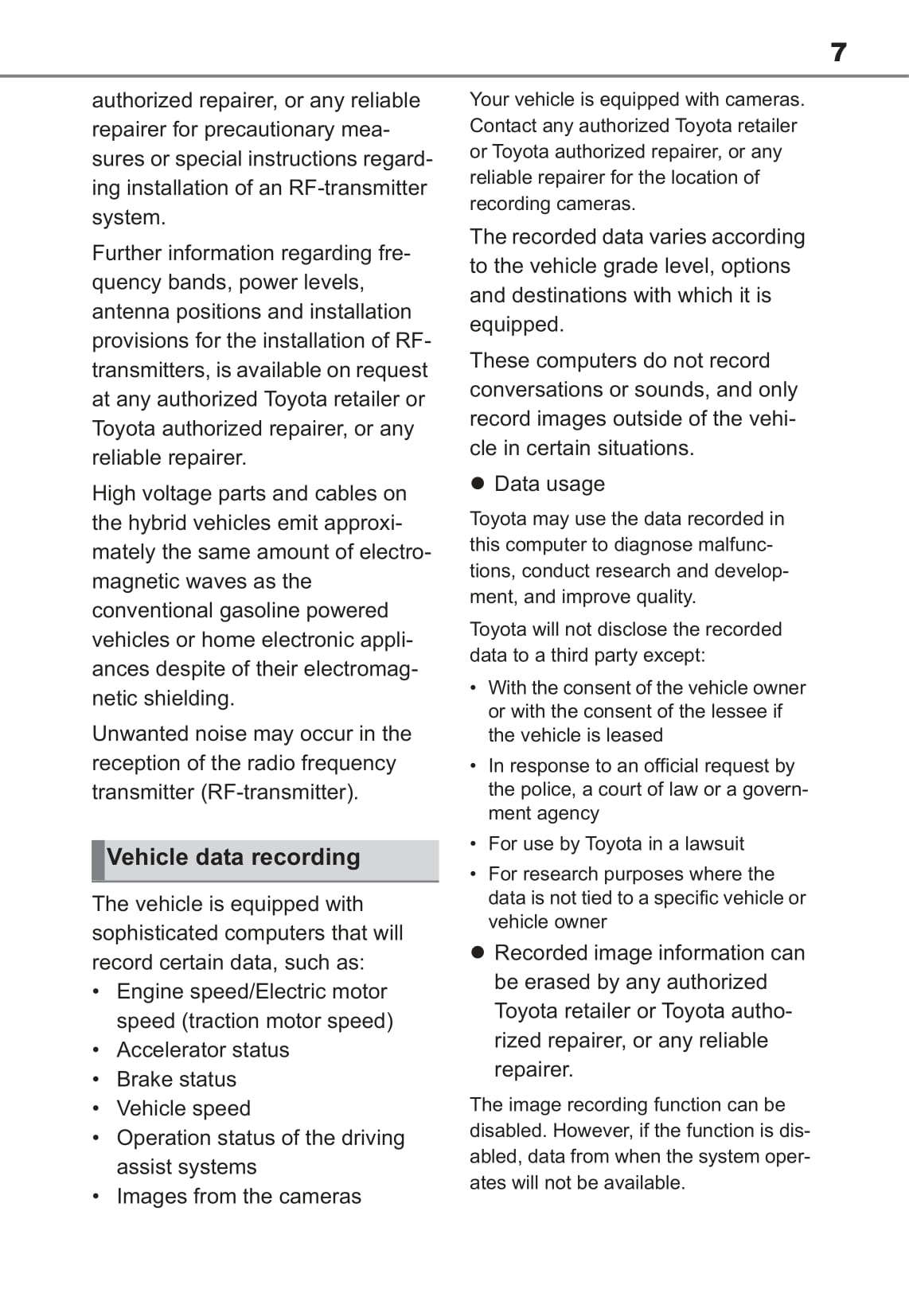 2021-2022 Toyota Yaris Cross Hybrid Owner's Manual | English