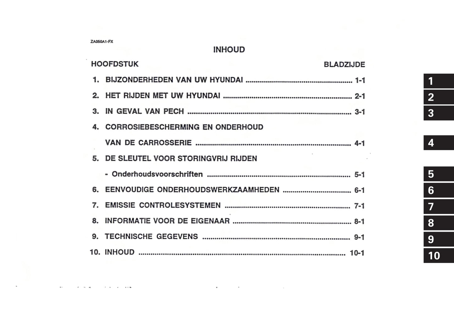 2000-2001 Hyundai Trajet Gebruikershandleiding | Nederlands