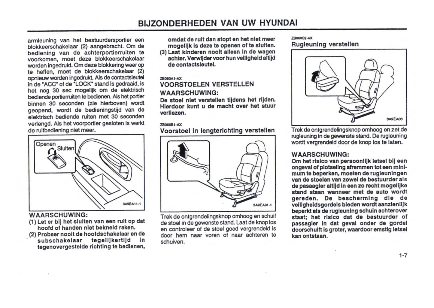 2000-2001 Hyundai Trajet Gebruikershandleiding | Nederlands