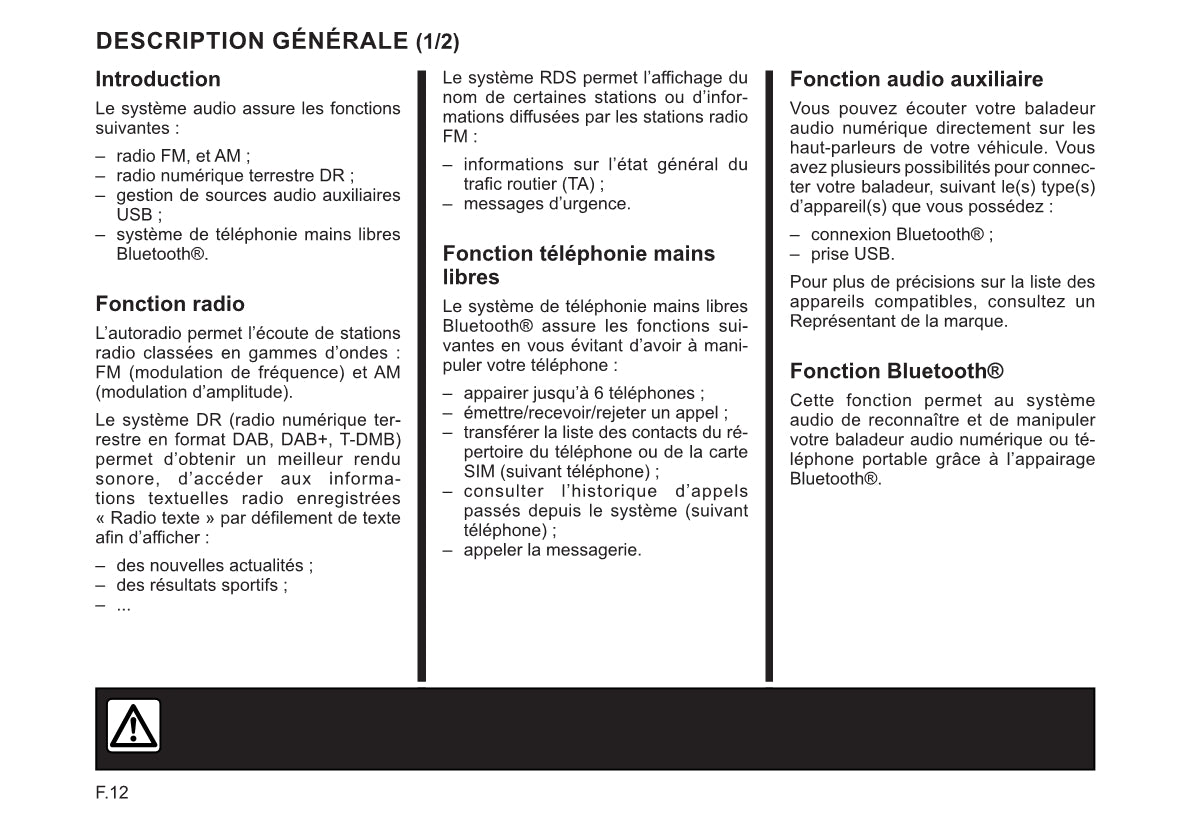 Renault Radio Connect R&Go Guide d'utilisation 2022