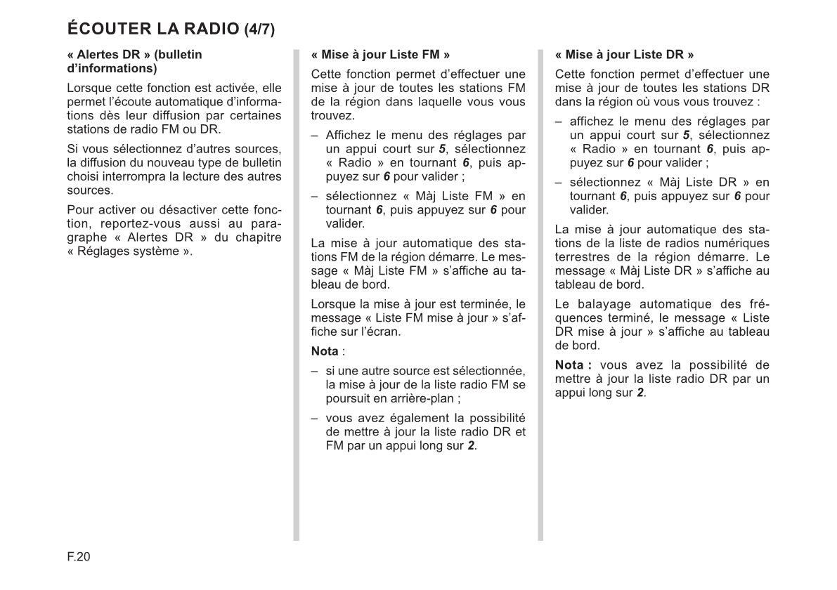 Renault Radio Connect R&Go Guide d'utilisation 2022