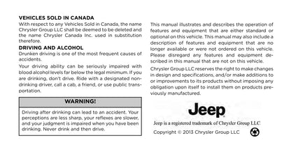 2014 Jeep Grand Cherokee Owner's Manual | English