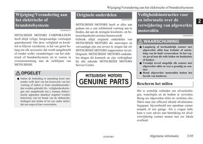 2008-2017 Mitsubishi Lancer Sportback Bedienungsanleitung | Niederländisch