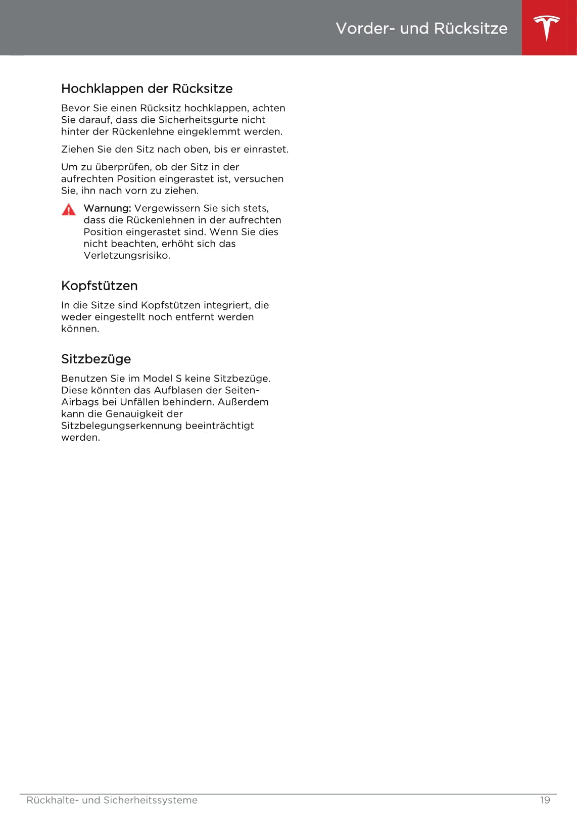 2013-2016 Tesla Model S Owner's Manual | German