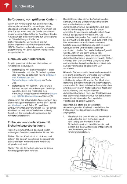 2013-2016 Tesla Model S Owner's Manual | German