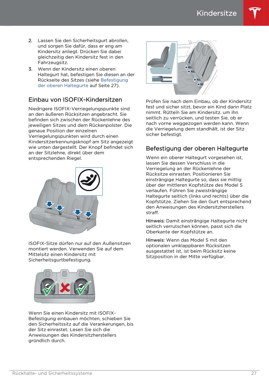 2013-2016 Tesla Model S Owner's Manual | German