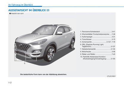 2019-2020 Hyundai Tucson Bedienungsanleitung | Deutsch