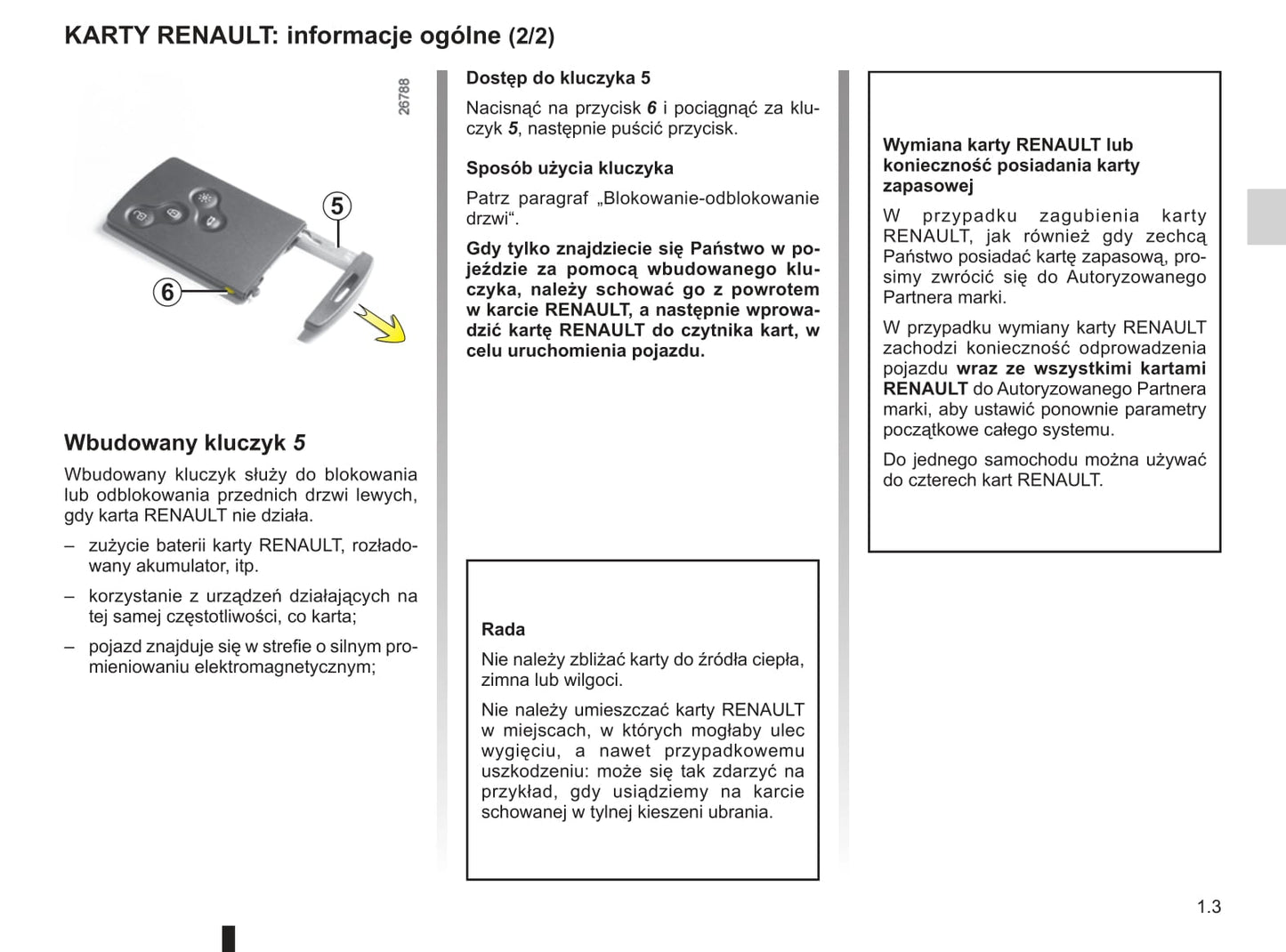 2010-2011 Renault Mégane Owner's Manual | Polish