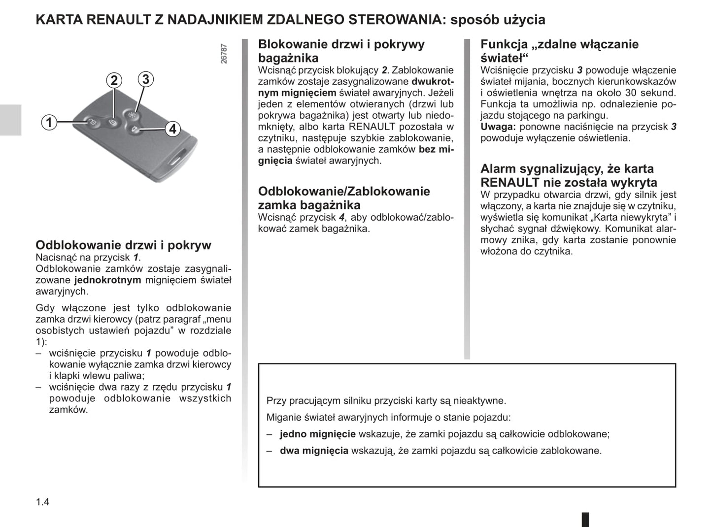 2010-2011 Renault Mégane Owner's Manual | Polish