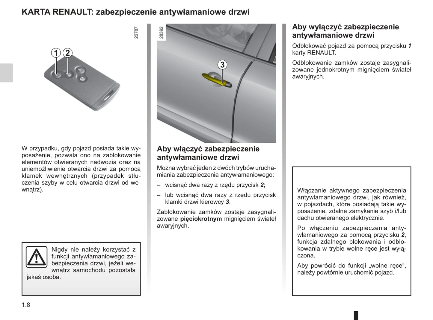 2010-2011 Renault Mégane Owner's Manual | Polish