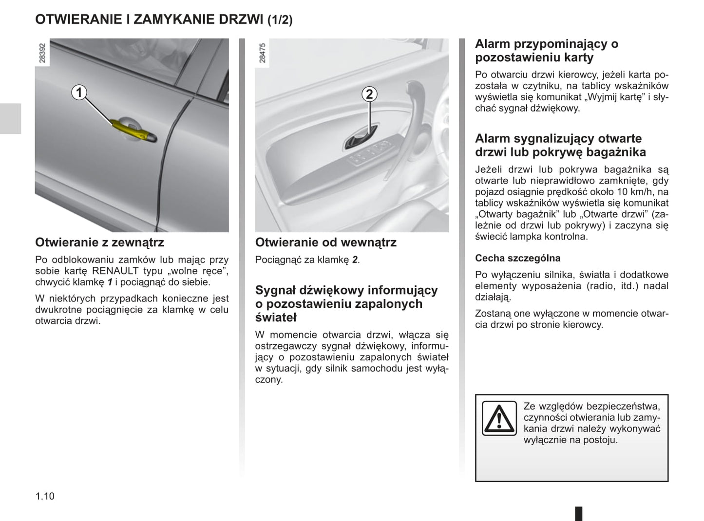 2010-2011 Renault Mégane Owner's Manual | Polish