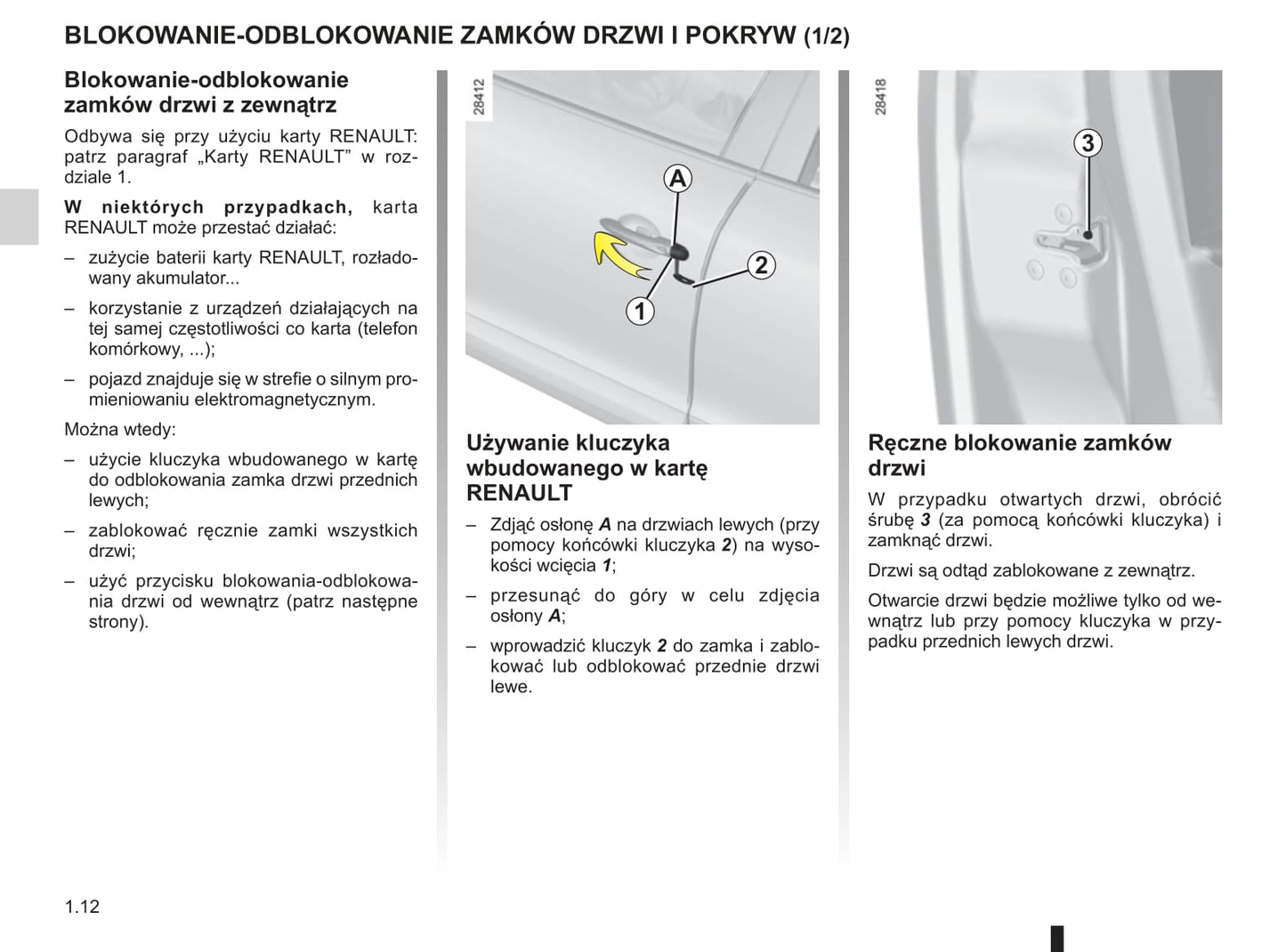 2010-2011 Renault Mégane Owner's Manual | Polish