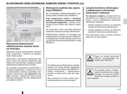 2010-2011 Renault Mégane Owner's Manual | Polish