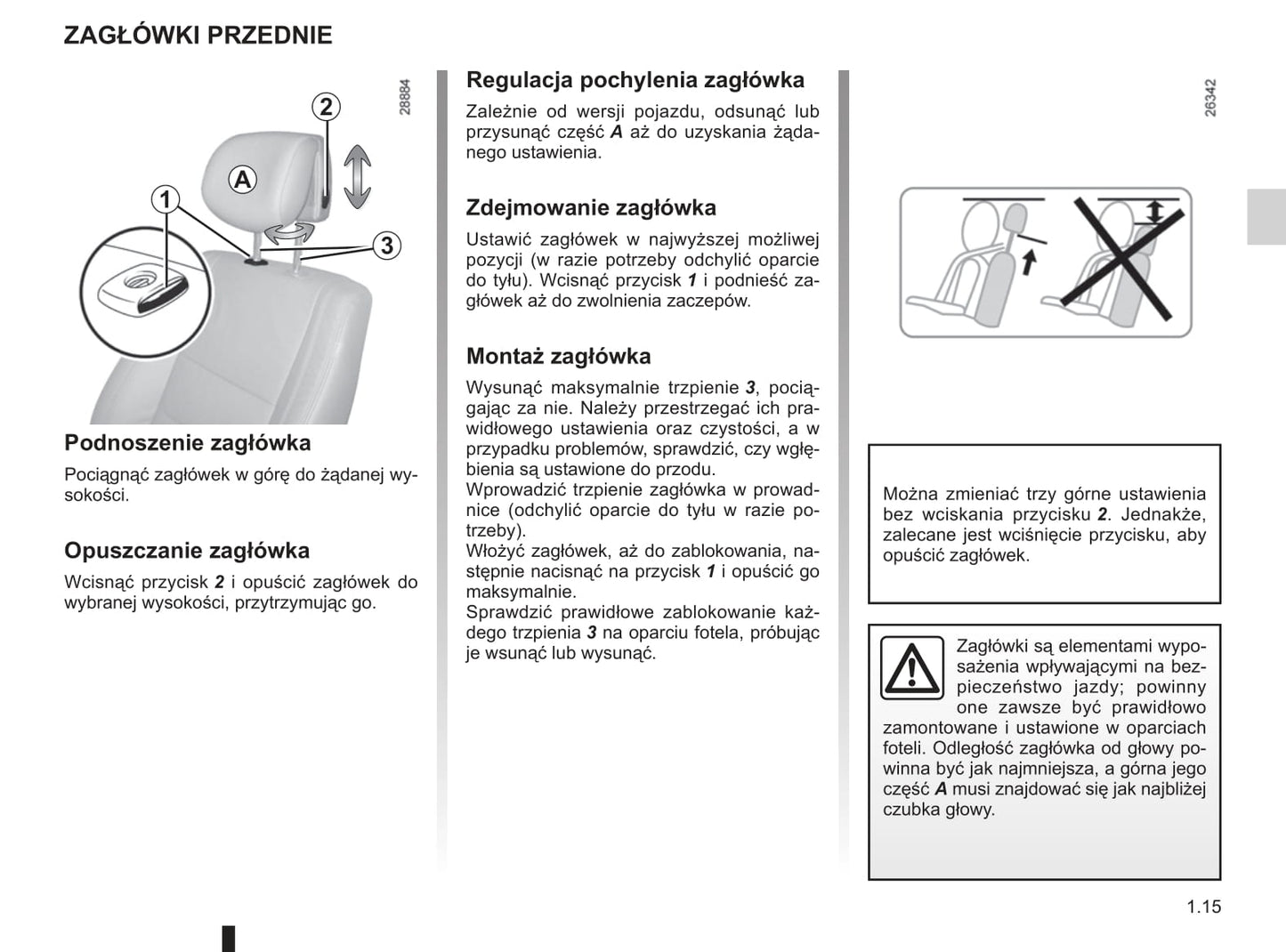 2010-2011 Renault Mégane Owner's Manual | Polish