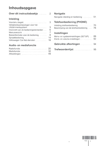 2014 Volkswagen Discover Pro Owner's Manual | Dutch