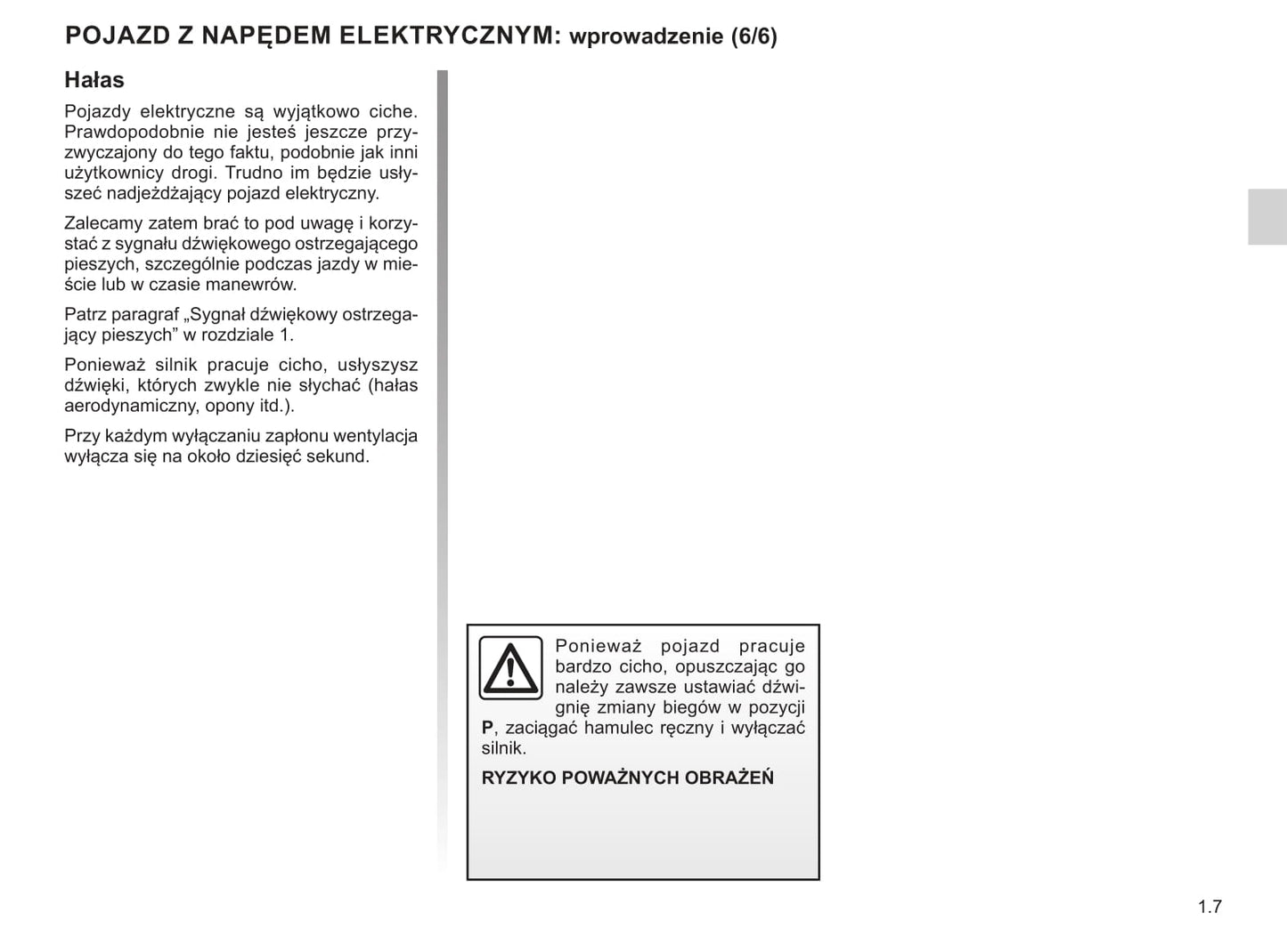 2019-2020 Renault Kangoo Z.E. Owner's Manual | Polish