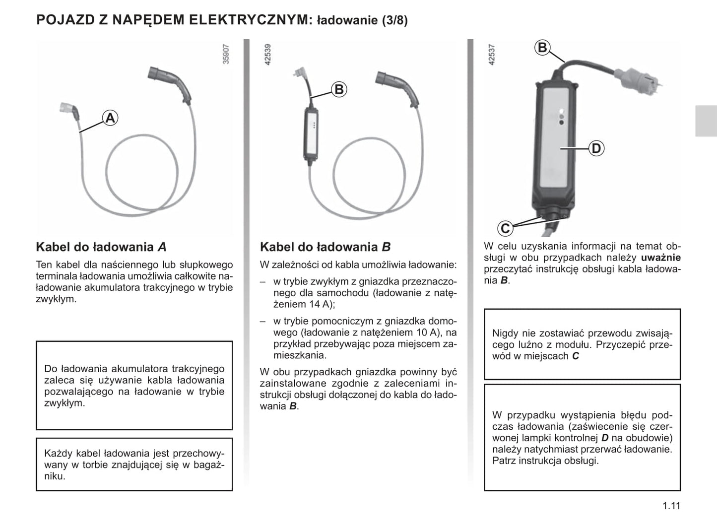 2019-2020 Renault Kangoo Z.E. Owner's Manual | Polish