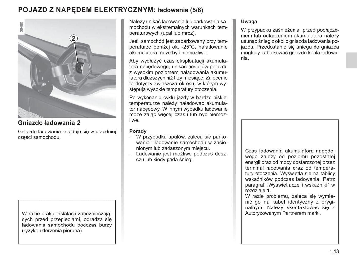 2019-2020 Renault Kangoo Z.E. Owner's Manual | Polish