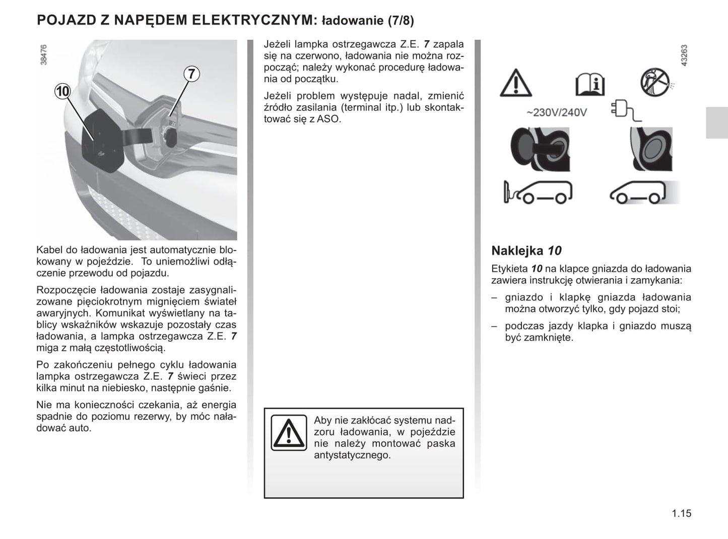 2019-2020 Renault Kangoo Z.E. Owner's Manual | Polish