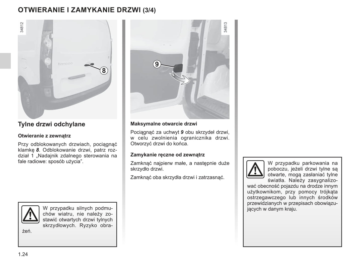 2019-2020 Renault Kangoo Z.E. Owner's Manual | Polish