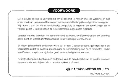 1997-2003 Daewoo Lanos Gebruikershandleiding | Nederlands