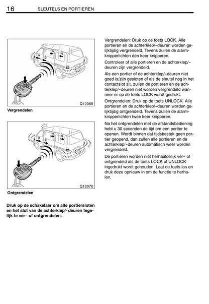 2008-2009 Toyota Hiace Owner's Manual | Dutch