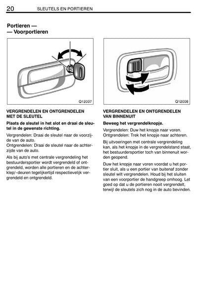 2008-2009 Toyota Hiace Owner's Manual | Dutch