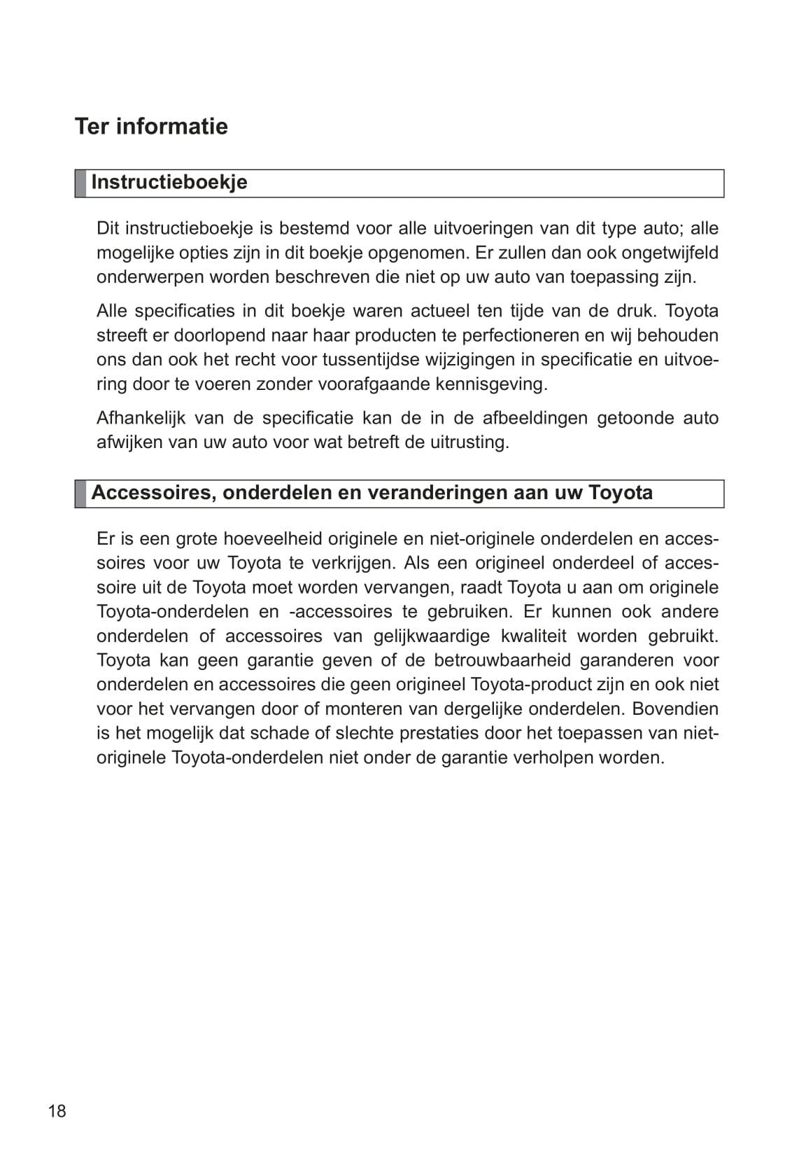 2009-2010 Toyota Urban Cruiser Owner's Manual | Dutch