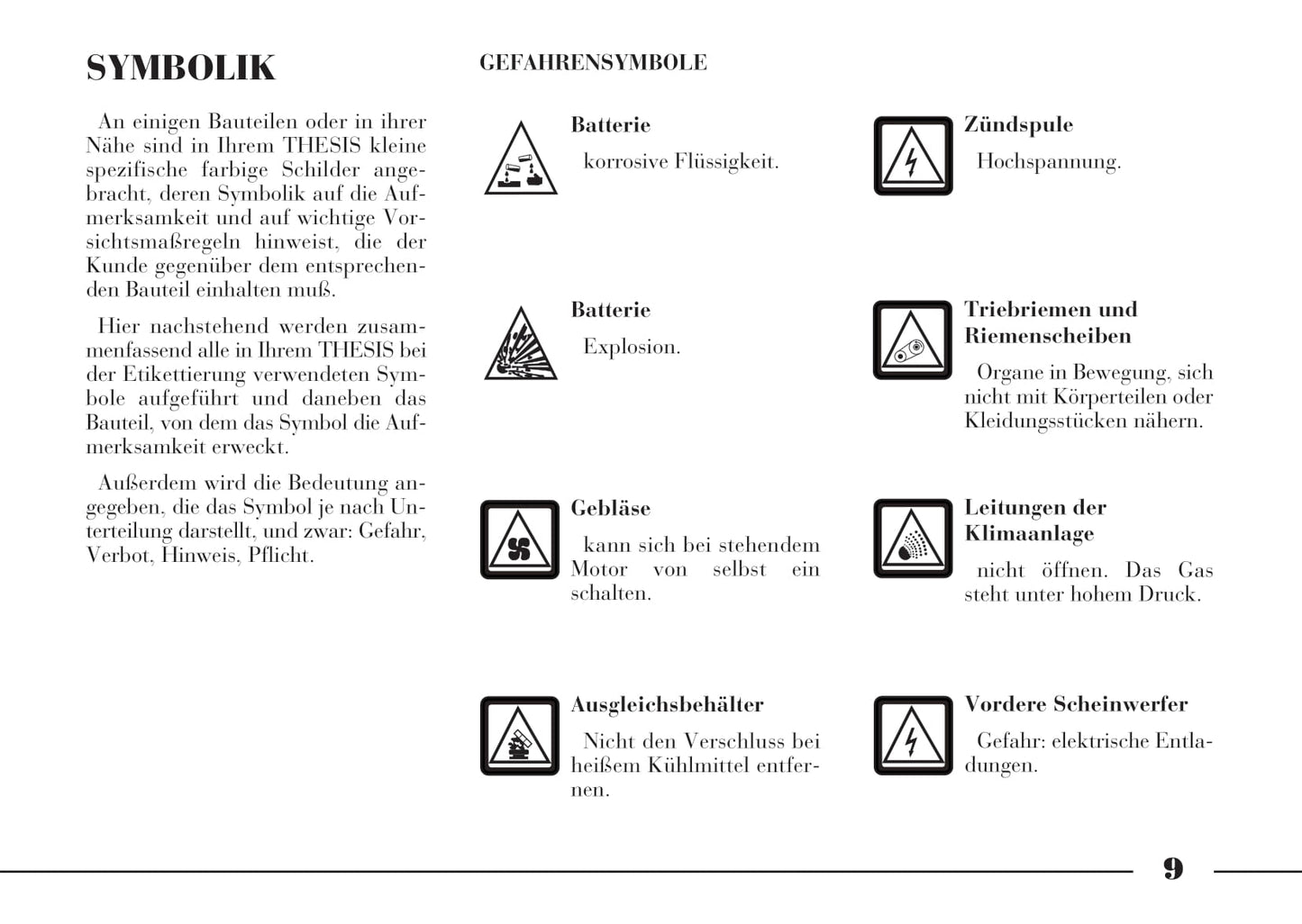 2002-2008 Lancia Thesis Bedienungsanleitung | Deutsch