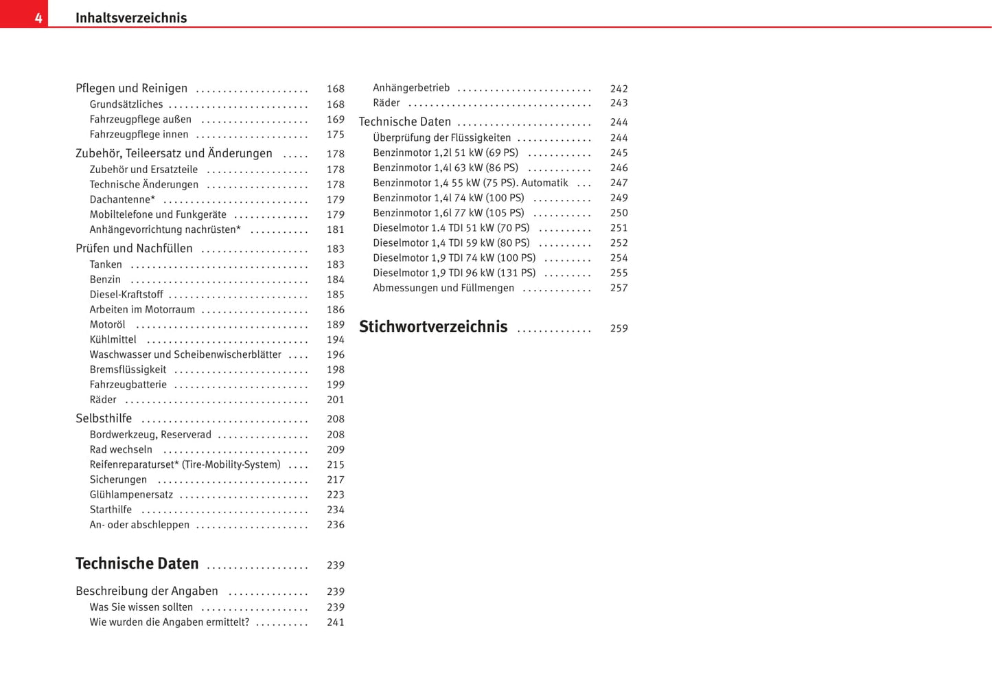 2007-2008 Seat Cordoba Owner's Manual | German