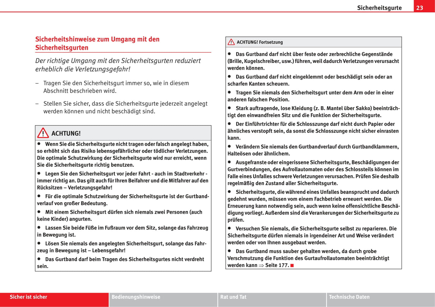 2007-2008 Seat Cordoba Owner's Manual | German