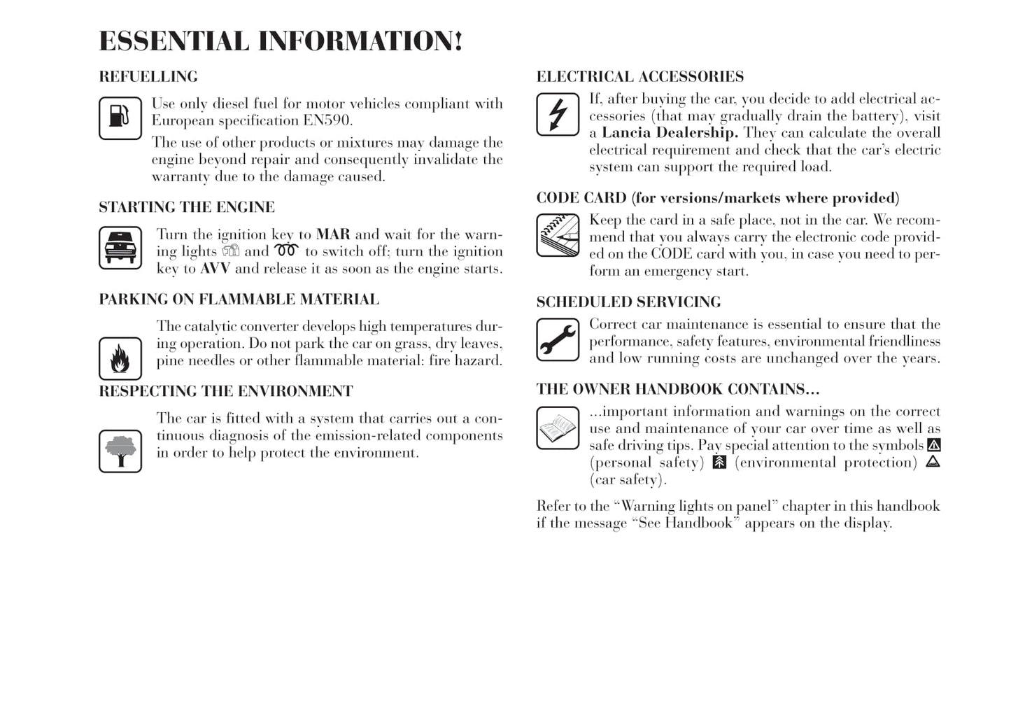 2011-2015 Lancia Delta Owner's Manual | English