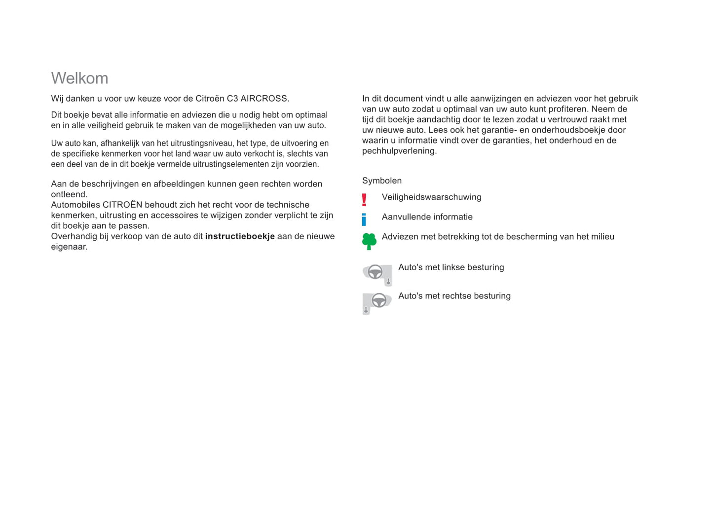 2019-2021 Citroën C3 Aircross Owner's Manual | Dutch