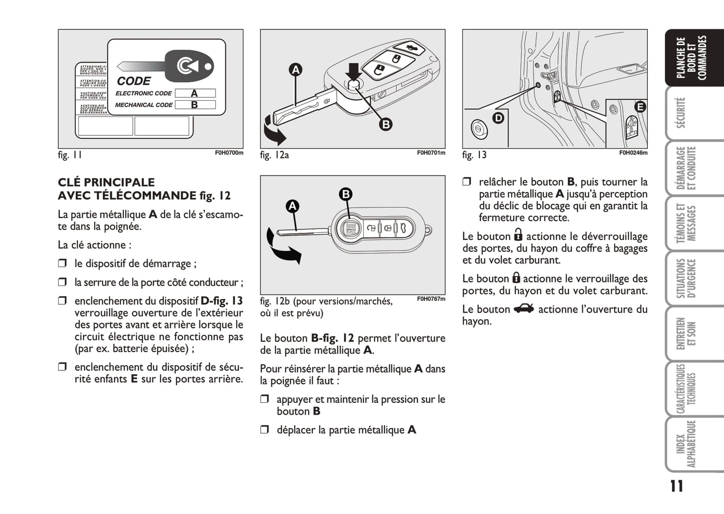 2010-2011 Fiat Idea Owner's Manual | French