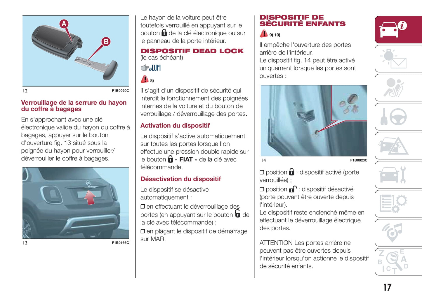 2015-2018 Fiat 500X Manuel du propriétaire | Français