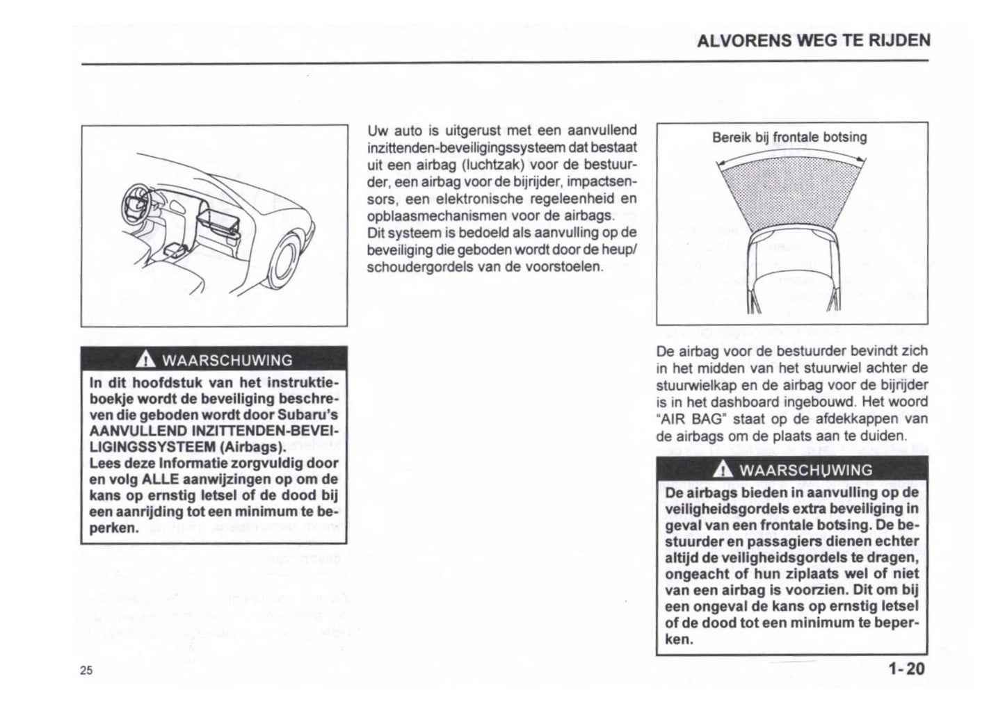 1999-2000 Subaru Justy Gebruikershandleiding | Nederlands