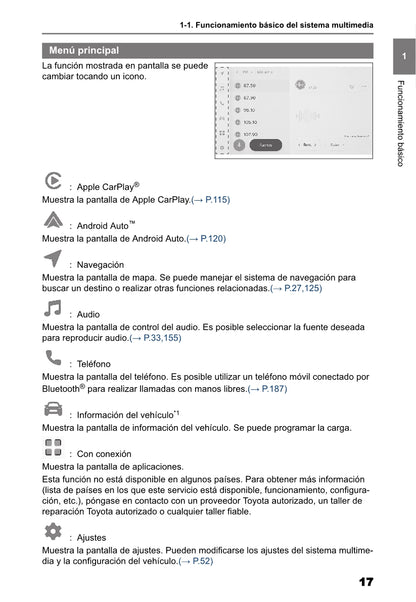 Toyota bZ4X Multimedia Manual de Instrucciones 2022 - 2023