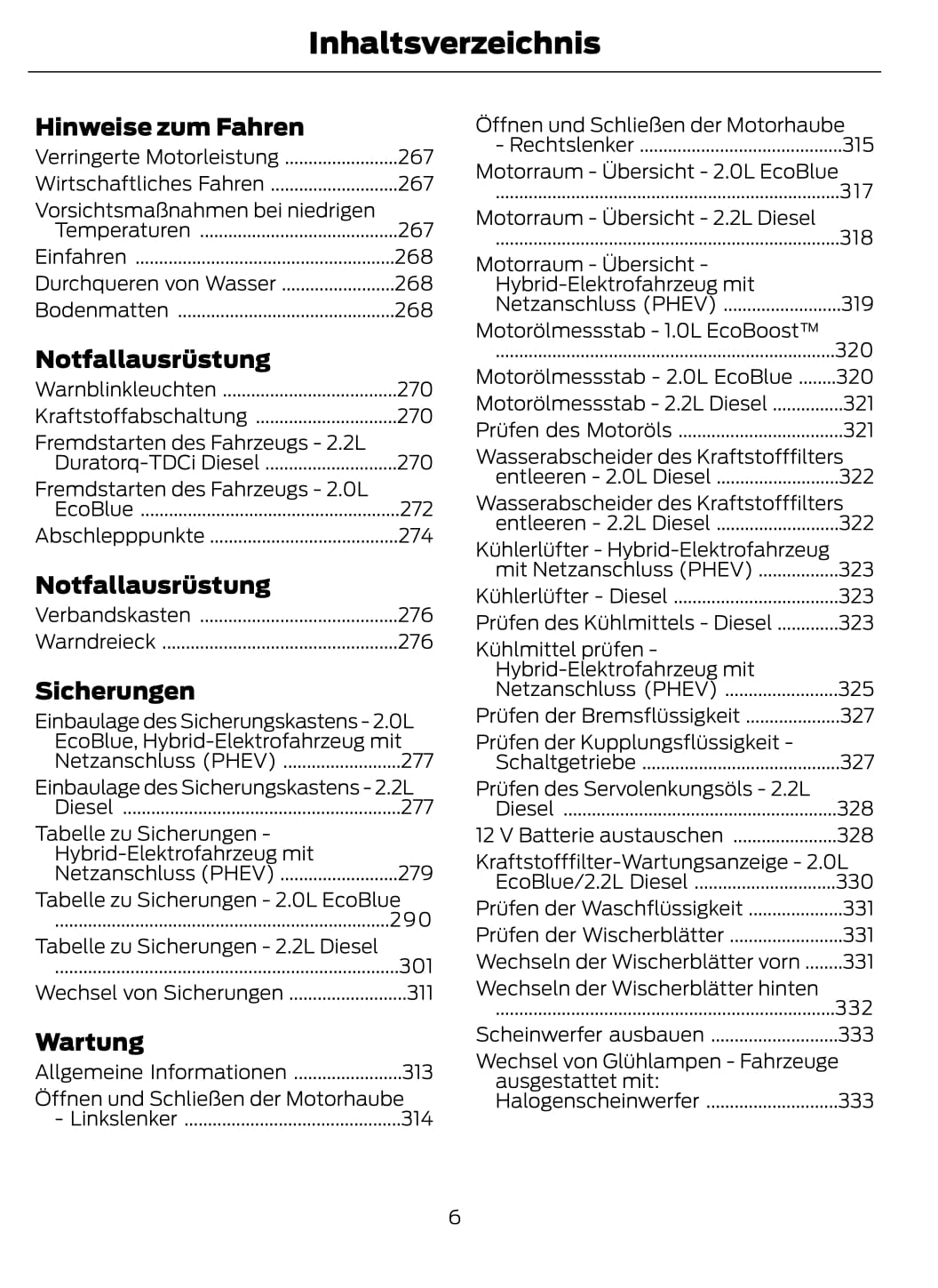 2020-2021 Ford Tourneo Custom/Transit Custom Owner's Manual | German