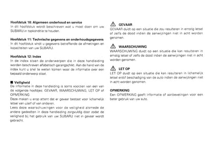 1995 Subaru Vivio Owner's Manual | Dutch