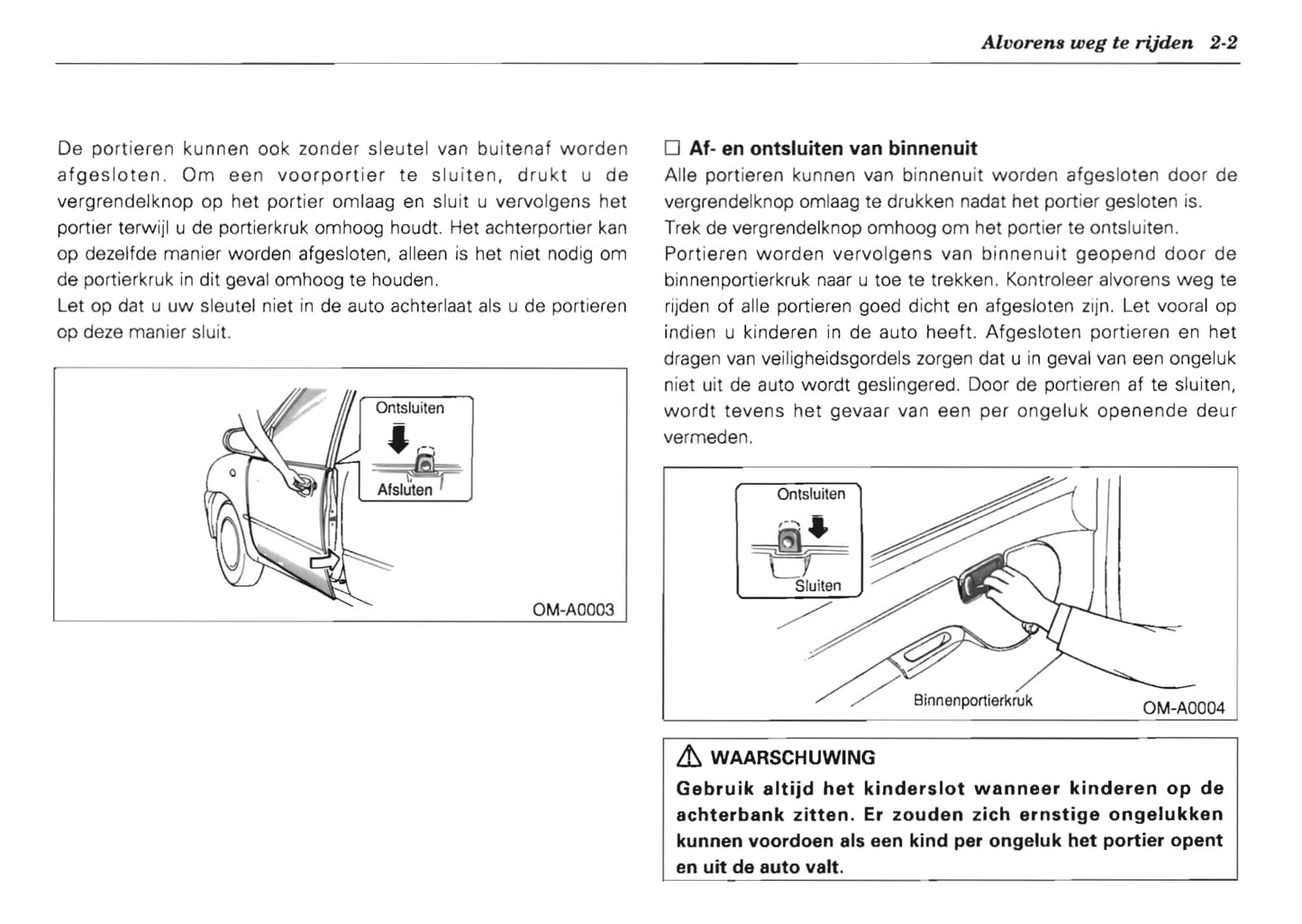 1995 Subaru Vivio Owner's Manual | Dutch