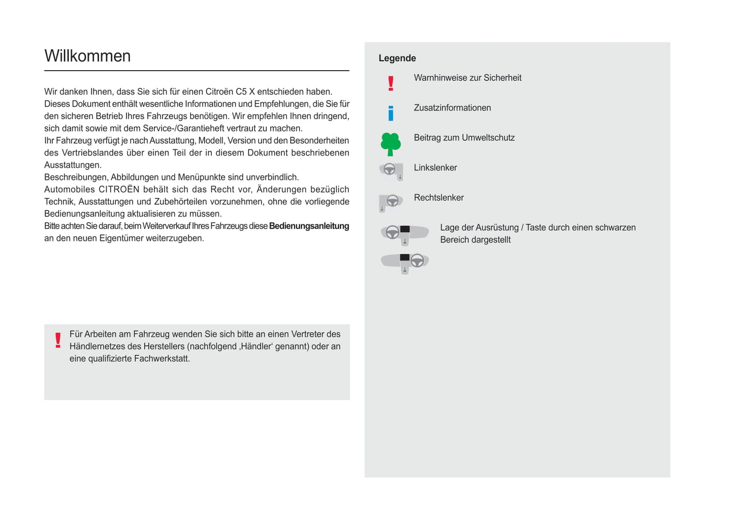 2022-2024 Citroën C5 X Owner's Manual | German