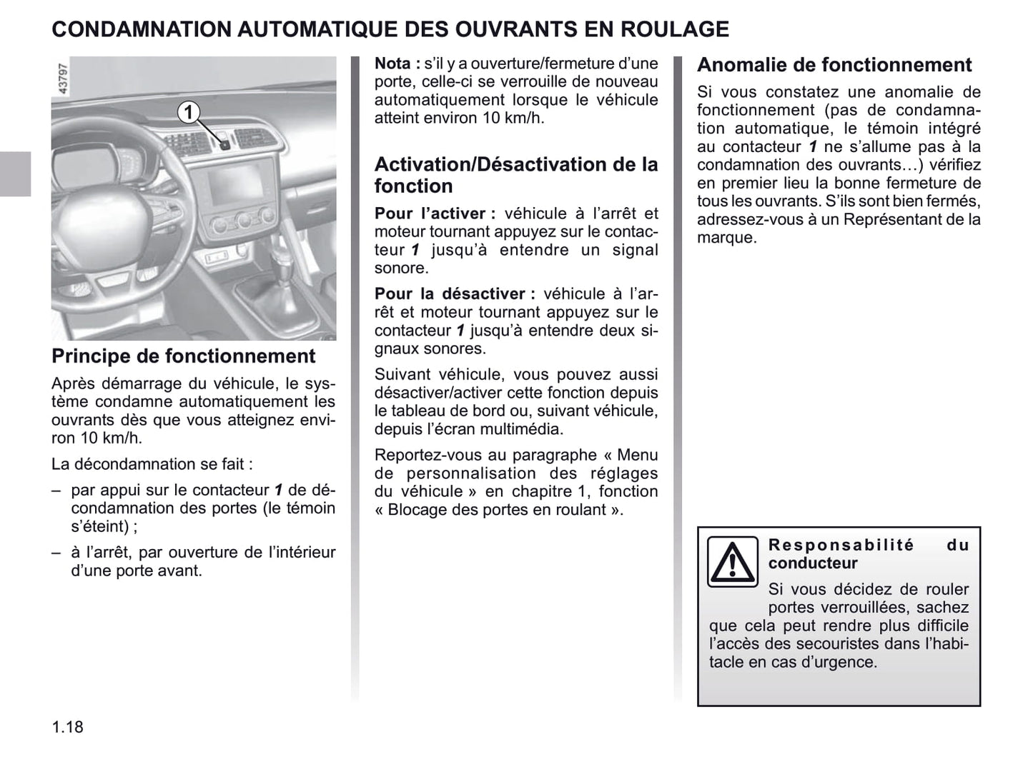 2018-2019 Renault Kadjar Owner's Manual | French