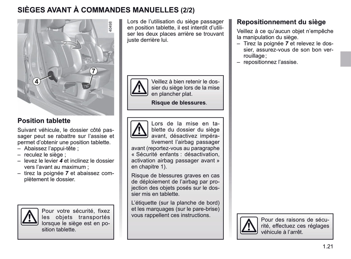 2018-2019 Renault Kadjar Owner's Manual | French