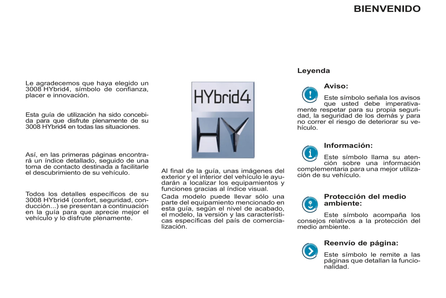 2012-2013 Peugeot 3008 HYbrid4 Owner's Manual | Spanish