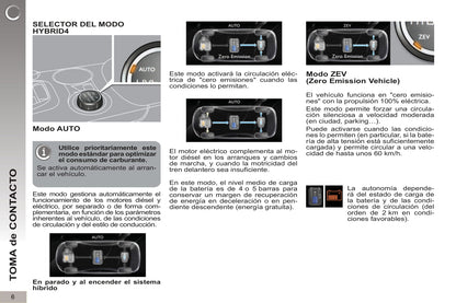 2012-2013 Peugeot 3008 HYbrid4 Owner's Manual | Spanish