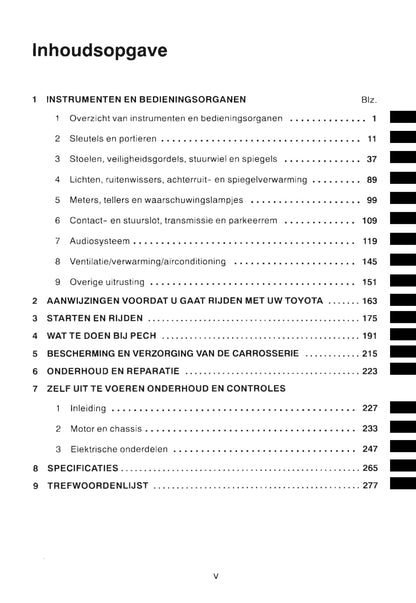 2000-2002 Toyota Corolla Owner's Manual | Dutch