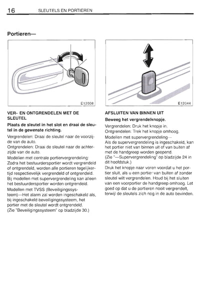 2000-2002 Toyota Corolla Owner's Manual | Dutch